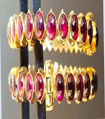 Real kempu temple jewellery bangals