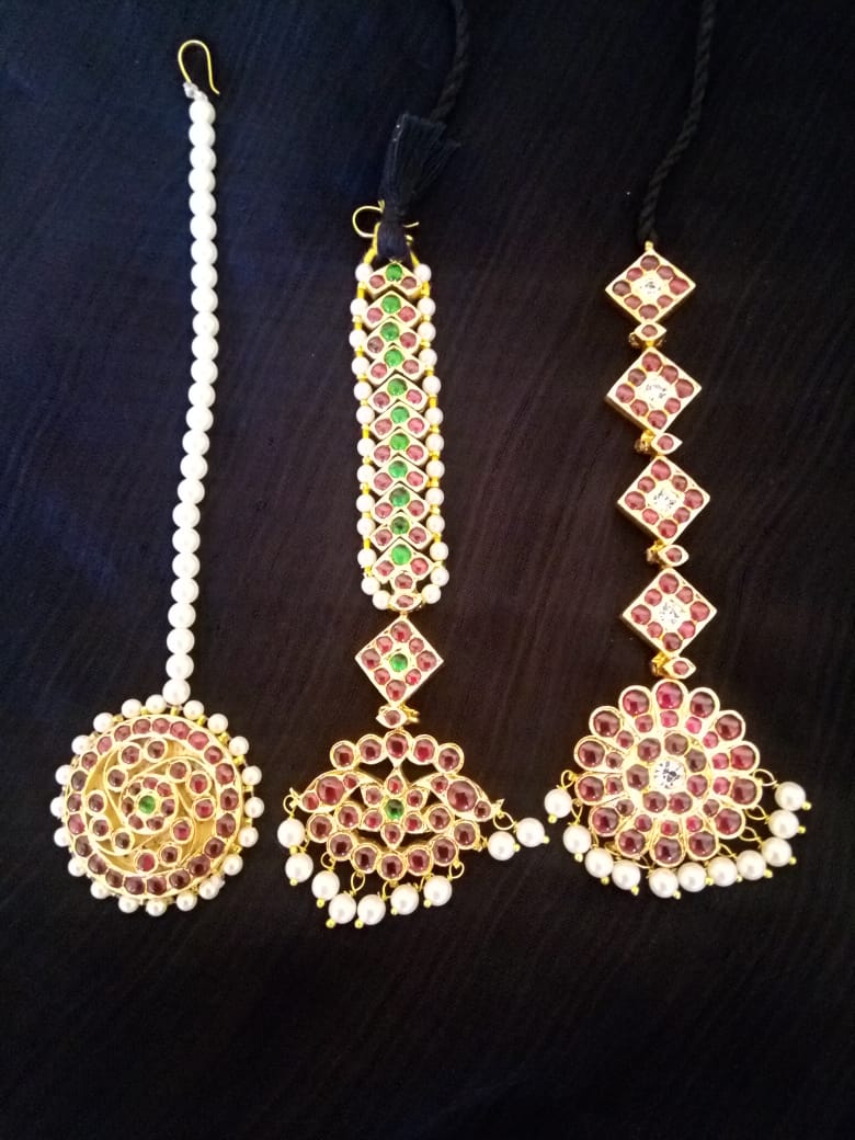 Real kempu temple jewellery set