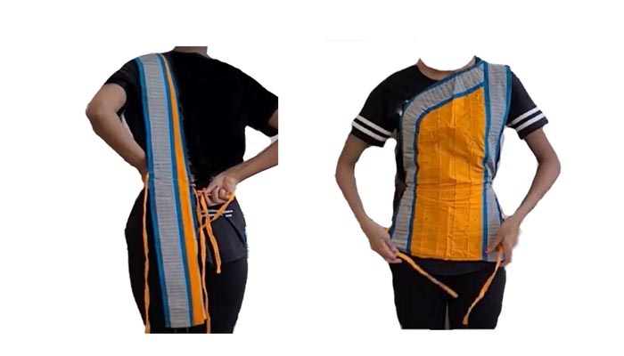 How to wear practice saree pallu