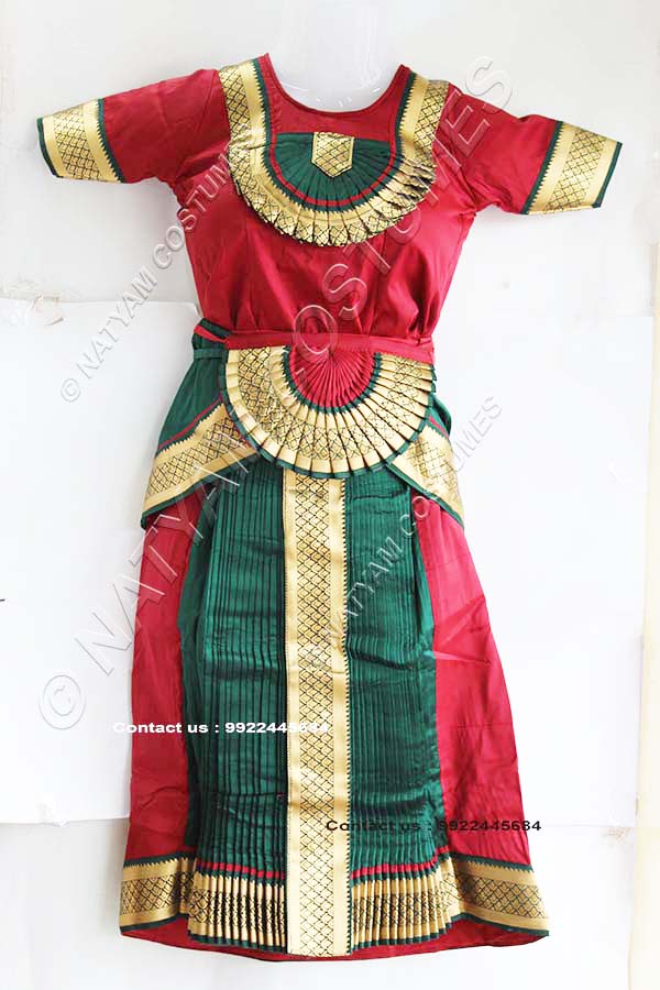 Maroon Bharatanatyam Skirt costume