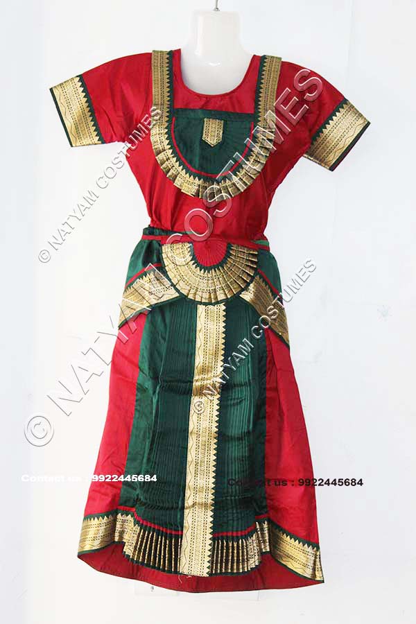 Maroon Bharatanatyam Skirt costume