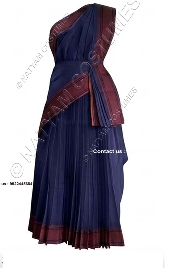 Model5 Stitched Practice Saree - Bright Blue