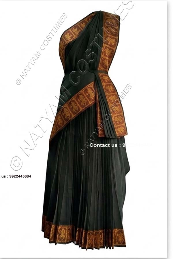 Model5 Stitched Practice Saree - Bright Black