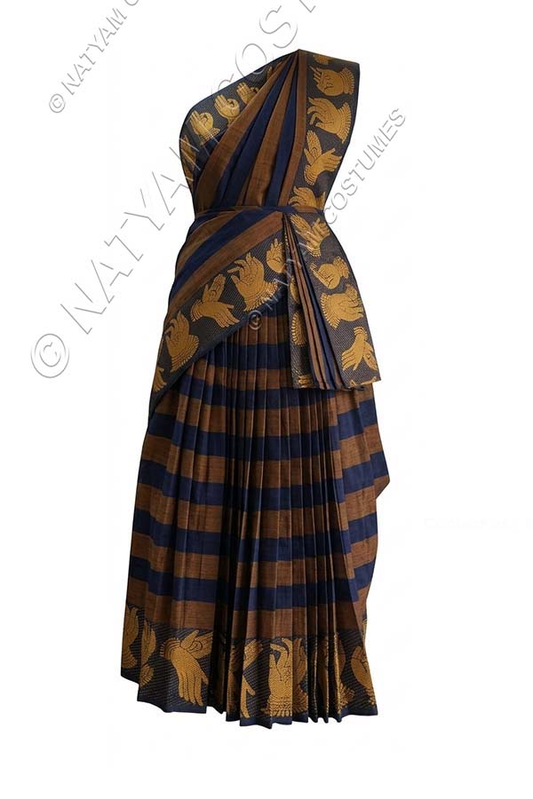 Model5 Stitched Practice Saree - Checked mudra boarder
