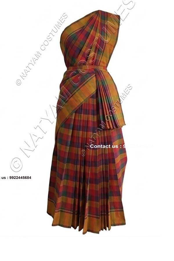 Pre-stitched Practice Saree -Model5 - Checked Saree