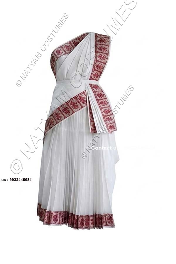 Pre-stitched Practice Saree -Model5 - White