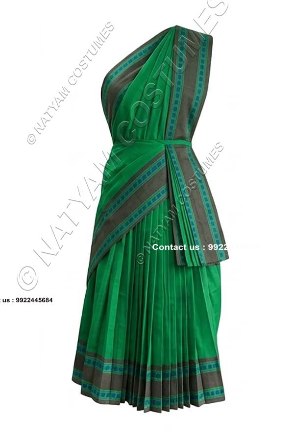 Pre-stitched Practice Saree -Model5 - Moss Green