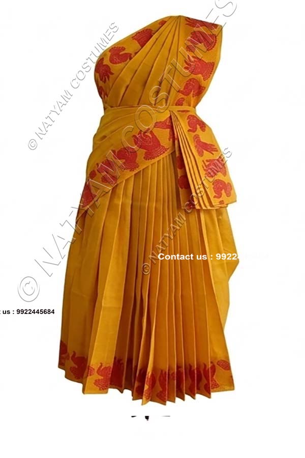 Pre-stitched Practice Saree -Model5 -Ochre Orange