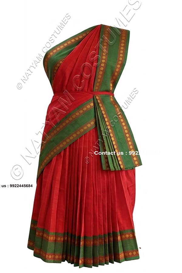 Pre-stitched Practice Saree -Model5 - Carmine Red