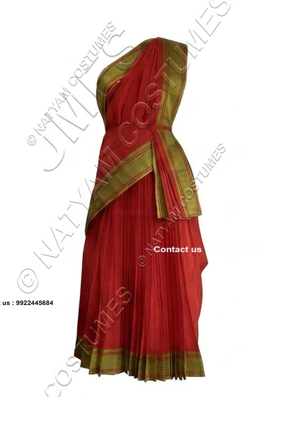Pre-stitched Practice Saree -Model5 - Pompeian Red