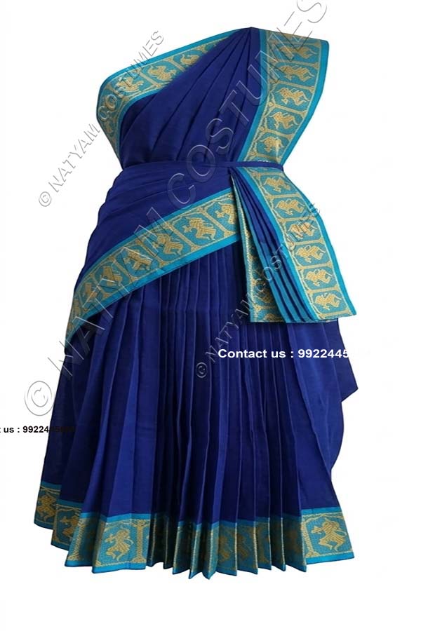 Pre-stitched Practice Saree -Model5 - Prussian Blue