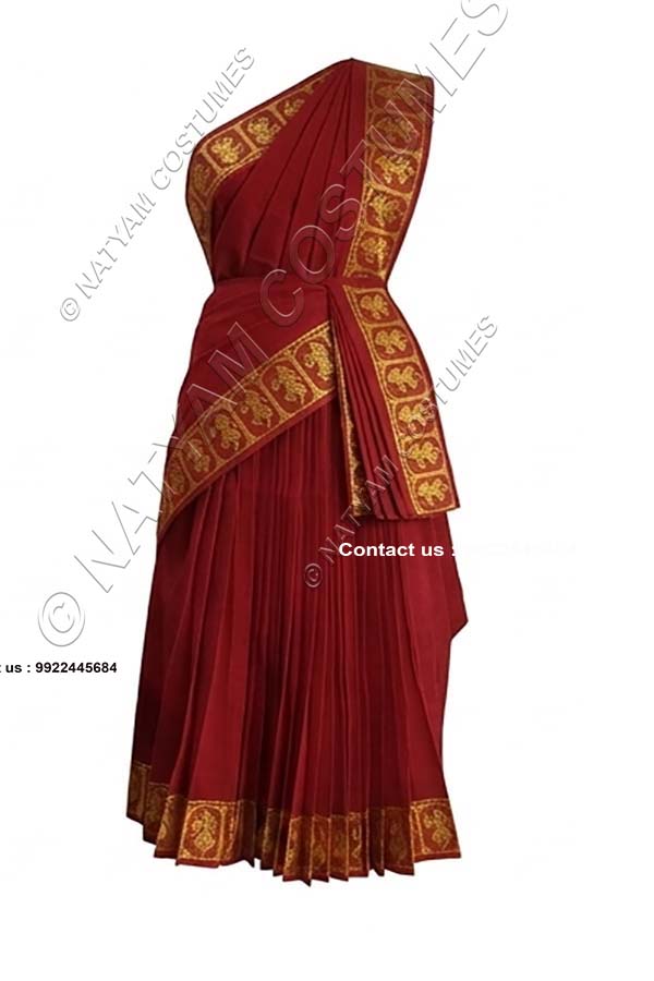 Pre-stitched Practice Saree -Model5 - Cherry Red