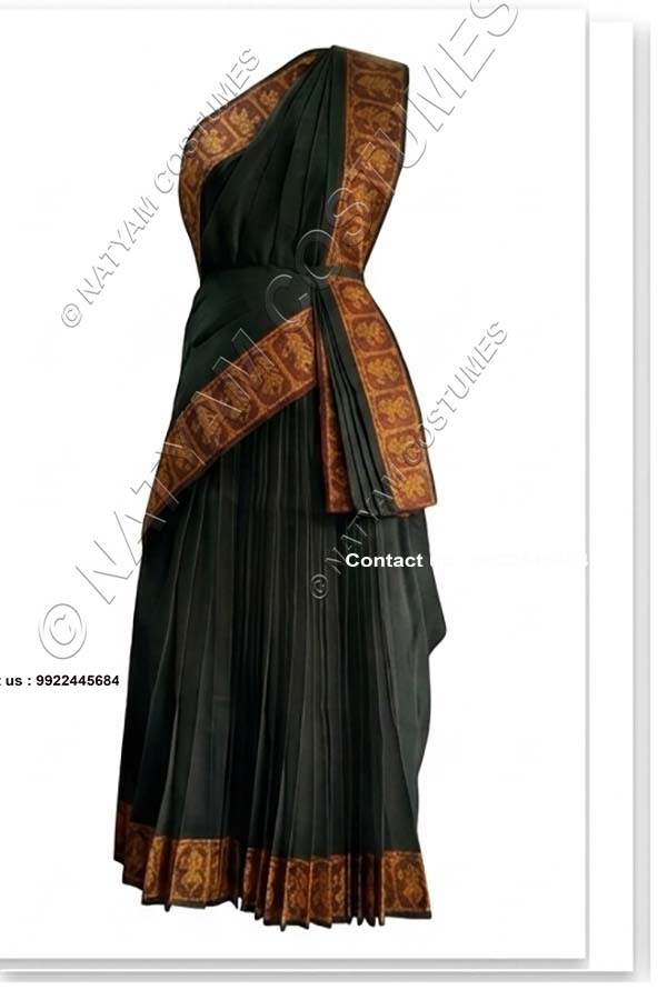 Pre-stitched Practice Saree -Model5 - Bright Black