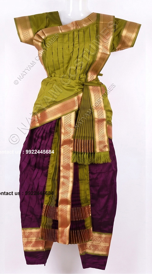 dark majeta and mehandi green kuchipudi dress