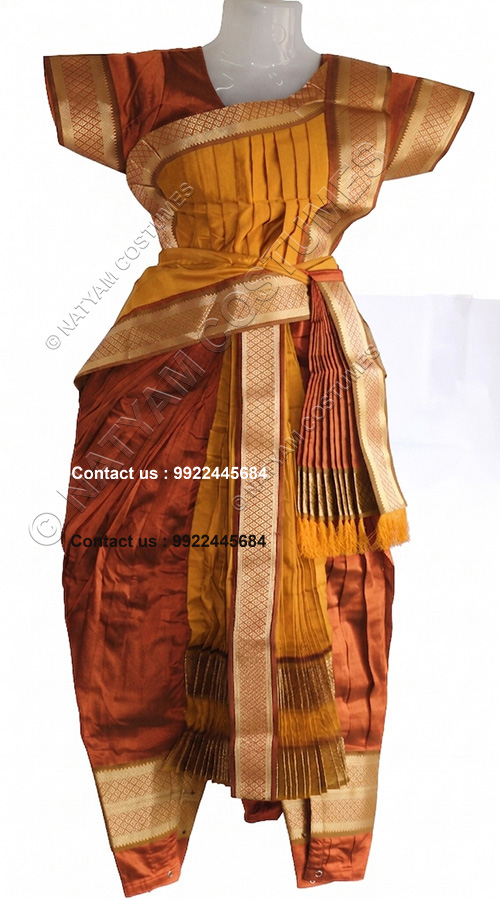kuchipudi costume bistre and mustard