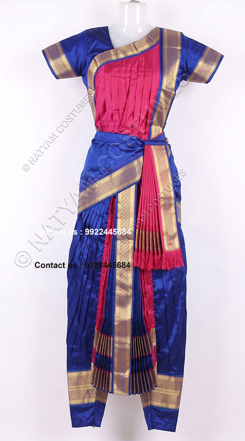 kuchipudi costume blue and majenta