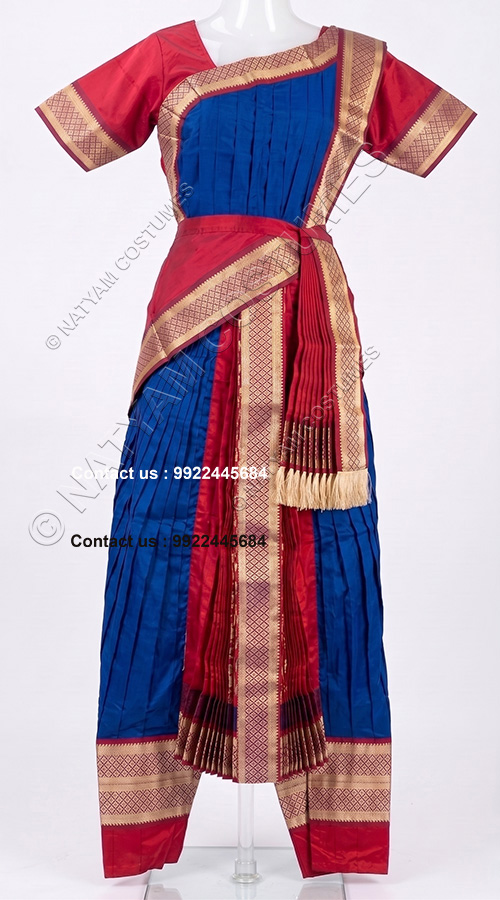 kuchipudi costume blue and red