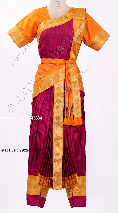 kuchipudi costume cherry and orange