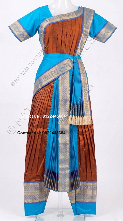kuchipudi costume copper and blue