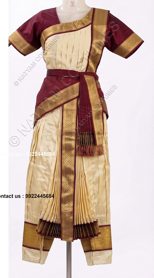 kuchipudi costume creame and maroon