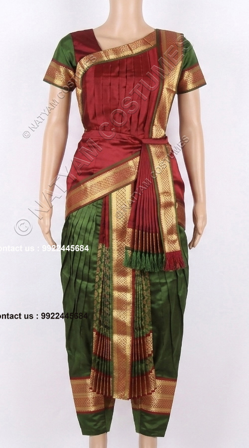 kuchipudi costume green and maroon