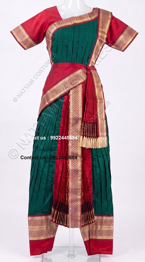 kuchipudi costume green and red