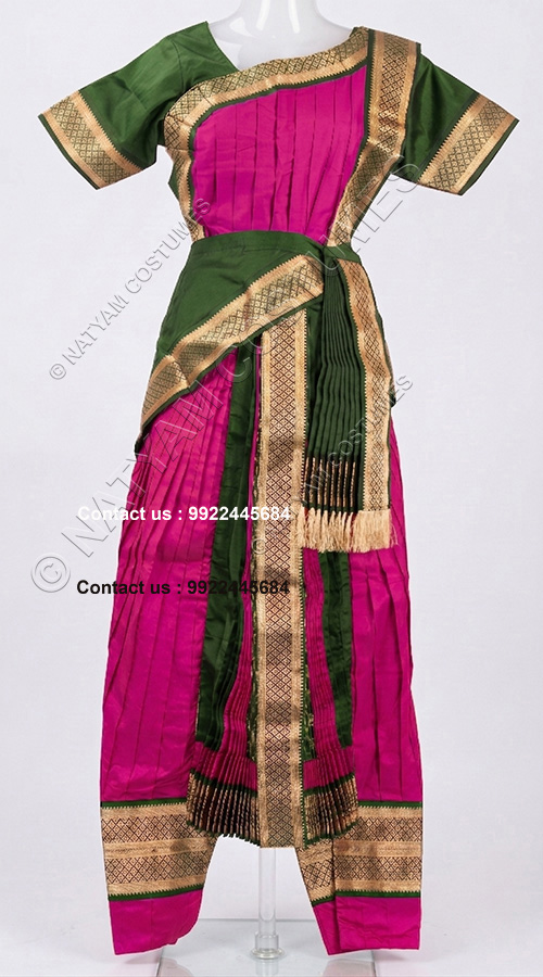 kuchipudi costume majenta and green