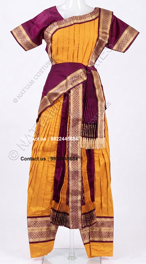 kuchipudi costume majentha and orange