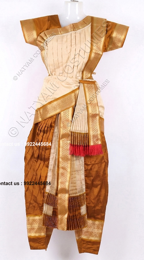 kuchipudi costume mustard and creame