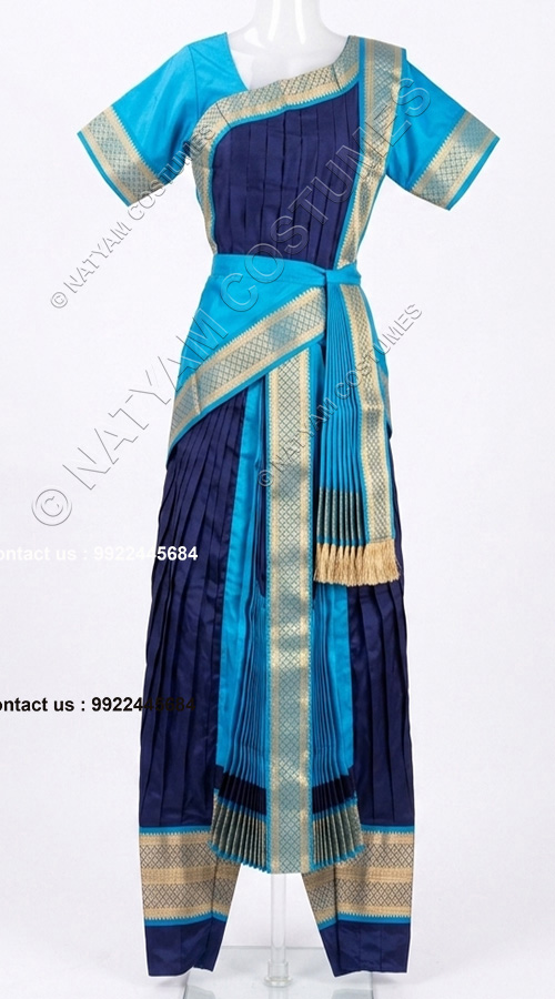 kuchipudi costume navyblue and skyblue