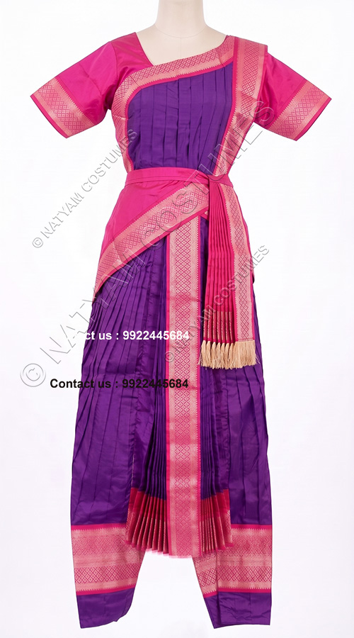 kuchipudi costume pink and purple