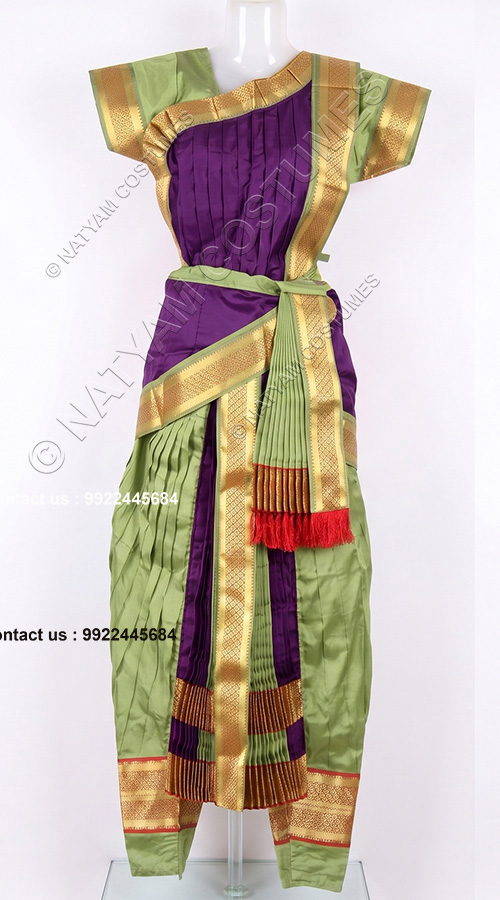 kuchipudi costume pista and pruple