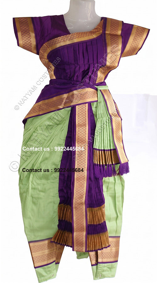 kuchipudi dress pista and purple