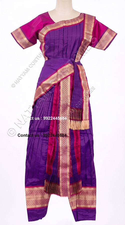 kuchipudi costume purple and magentha