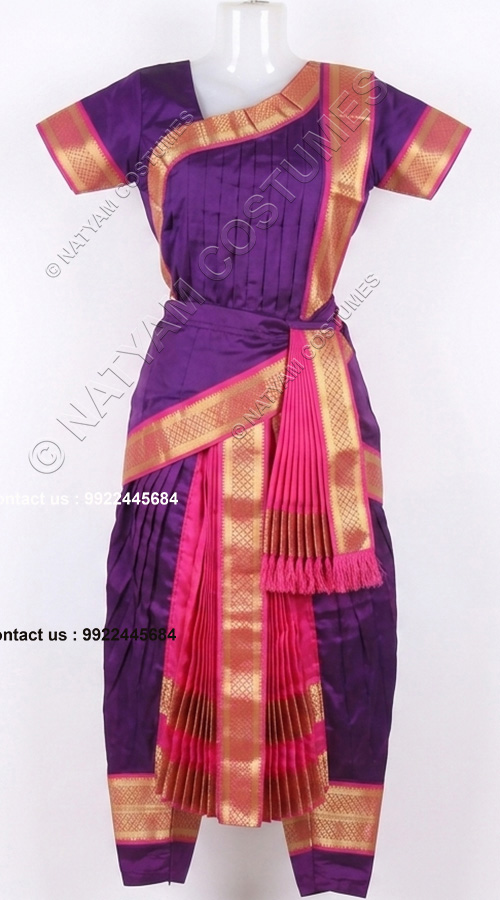 kuchipudi costume purple and pink