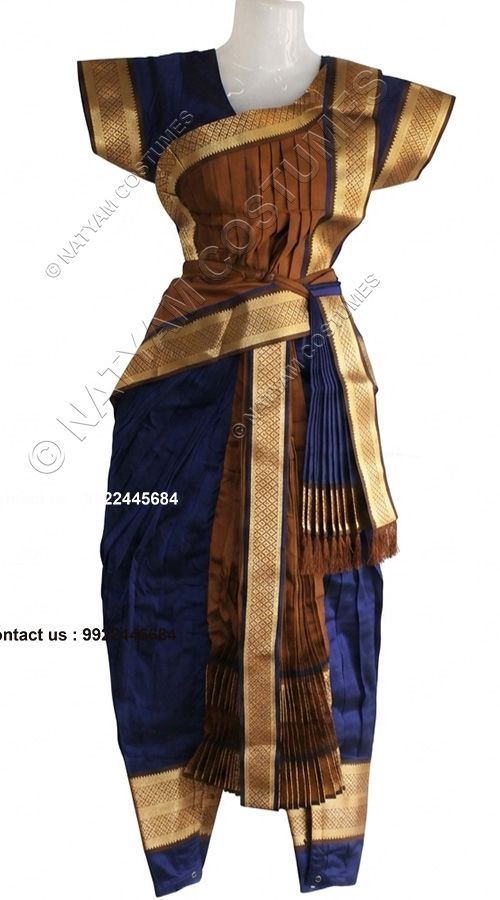 kuchipudi costume violet and mustard