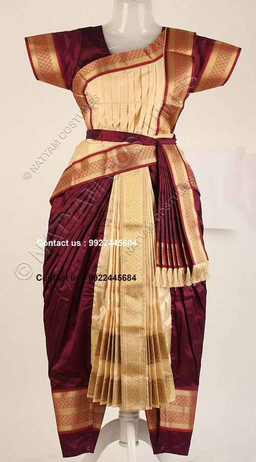 kuchipudi costume brown and creame