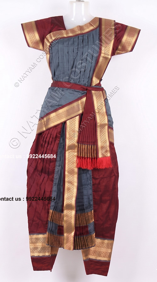 kuchipudi dress brown and grey