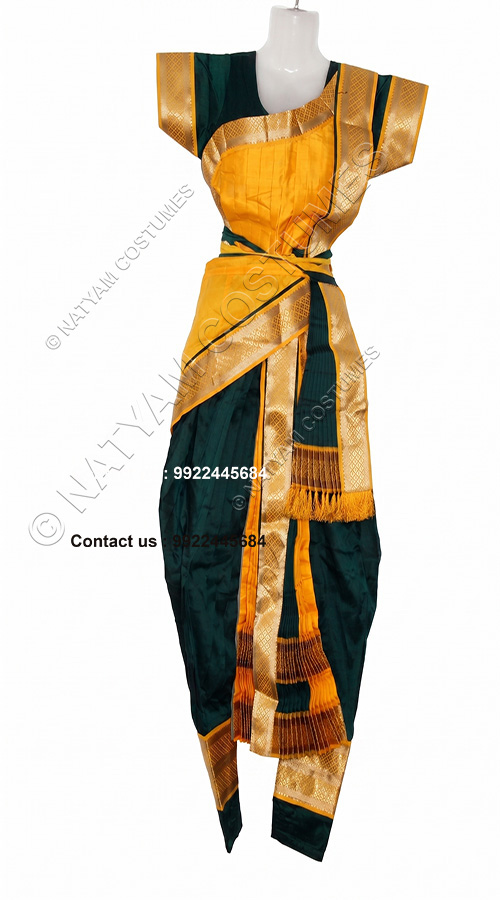kuchipudi dress orange with purple