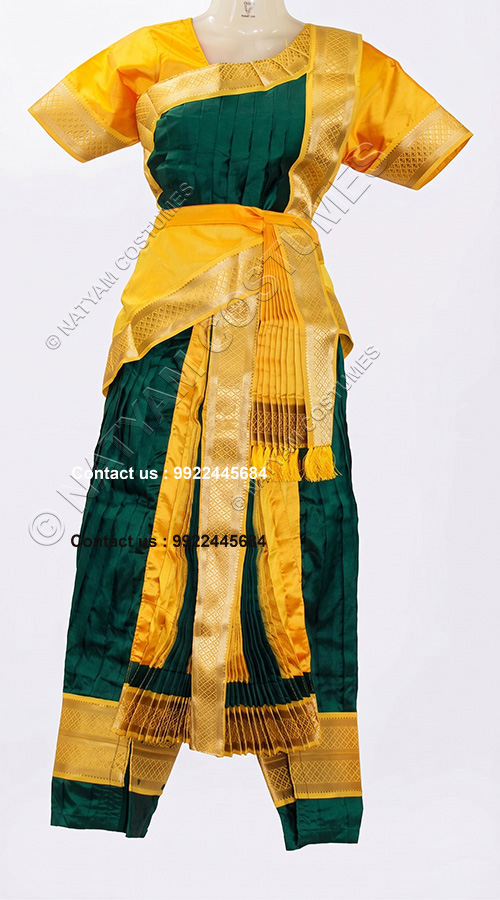 kuchipudi dress orange with purple
