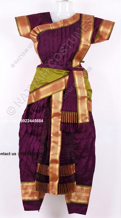 kuchipudi dress dark majetha and mehandi green