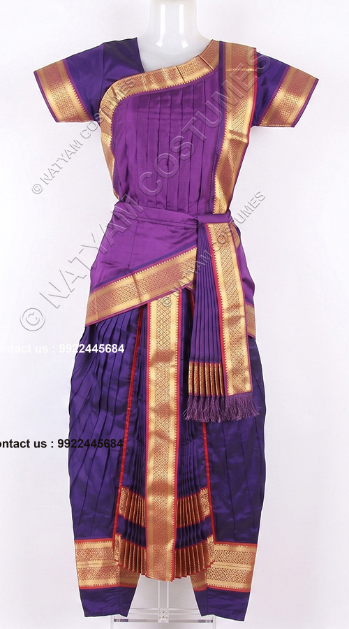 kuchipudi dress purple and blue