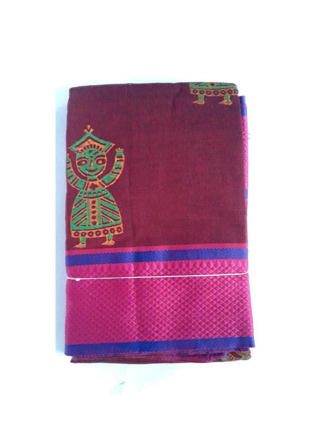 marron practice saree