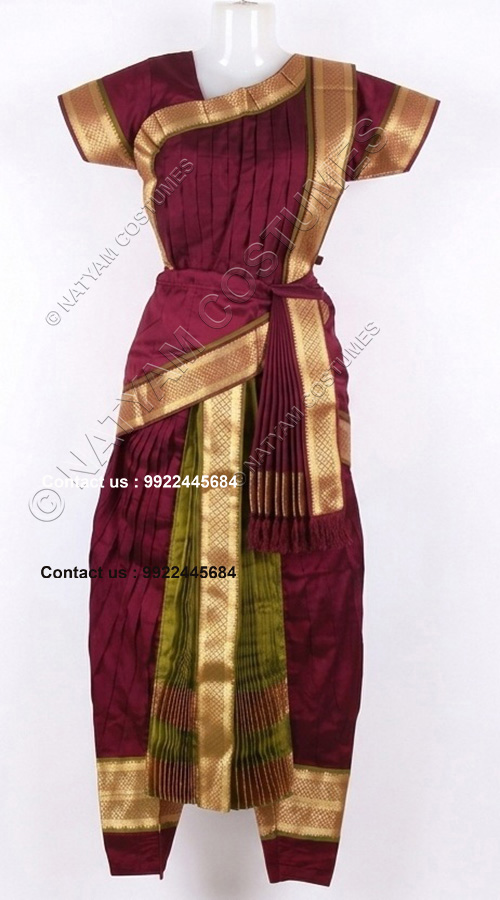 mehandi green and dark majetha kuchipudi dress