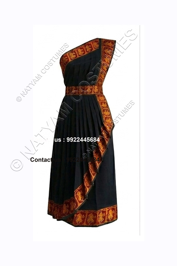 model3 stitched practice saree black with red doll boarder