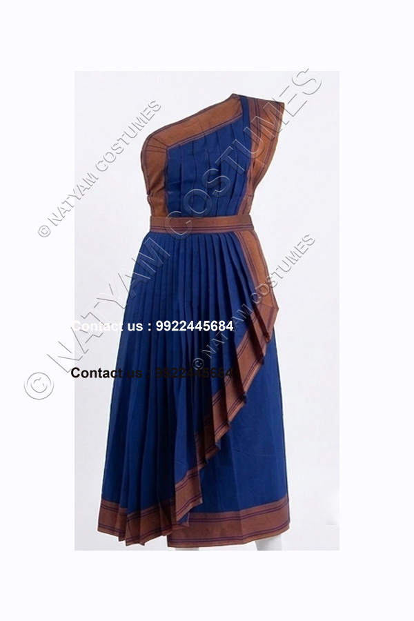 model3 stitched practice saree blue and plain boarder