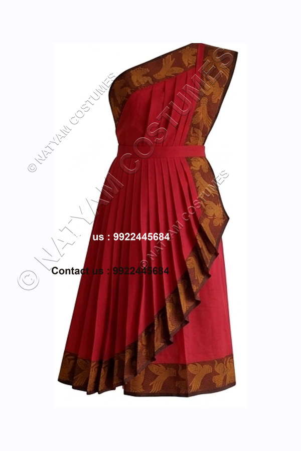 model3 stitched practice saree dark carmine red