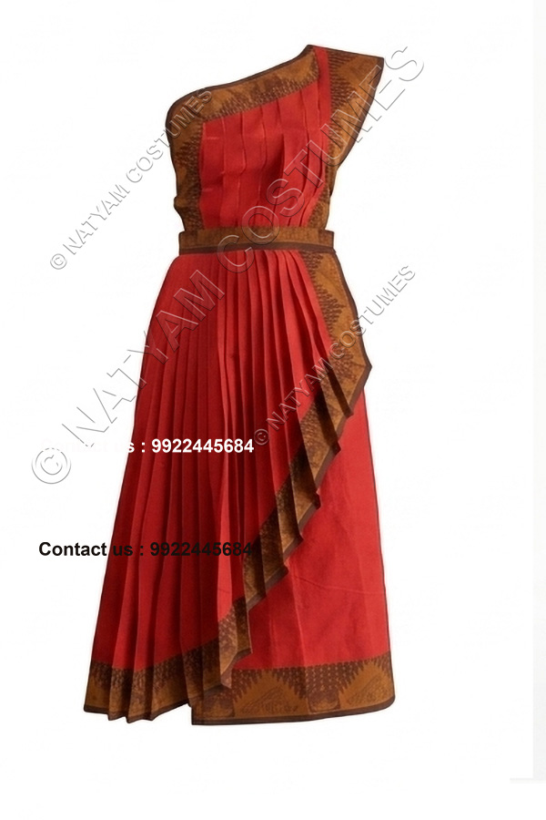 model3 stitched practice saree pomperian red