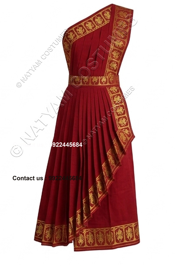 model3 stitched practice saree red with yellow doll boarder