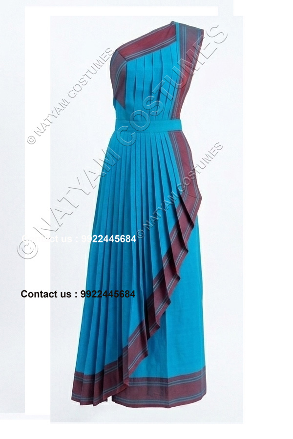model3 stitched practice saree skyblue with purple boarder